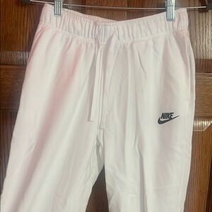 Nike White Sweatpants with Elastic Waistband